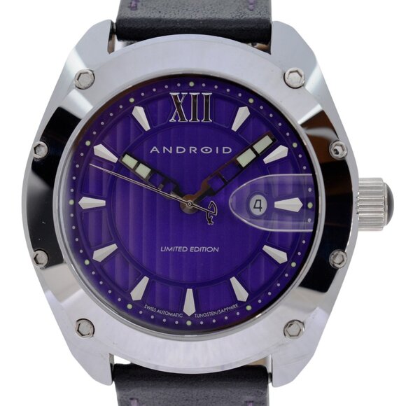 Android Men's 50mm Virtuoso Tungsten Purple Watch SW200-1 Limited 500 Ref: AD503 - Picture 1 of 11